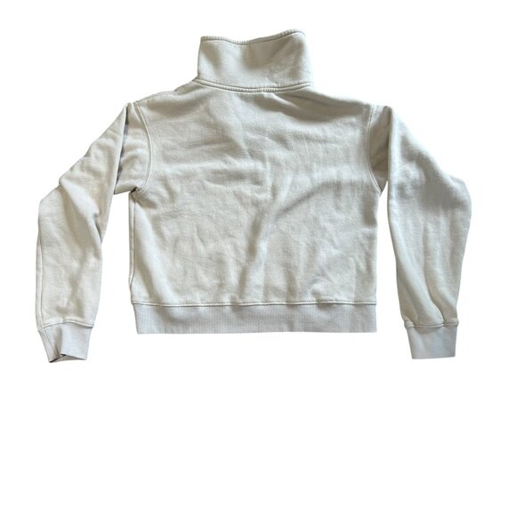 tentree Cropped 1/4 Zip Sweatshirt • Cream Long Sleeve‎ Pullover • Women’s Sz M - Picture 2 of 4
